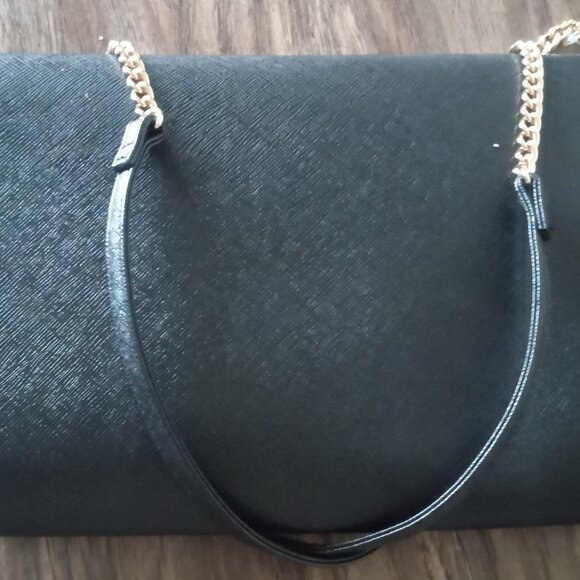 H & M Crossbody Bag 11" x 7" Kiss Lock, Polyester Black Just Like New - Picture 4 of 4